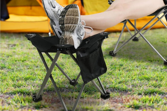 Portable Folding Camping Stool for Fishing Hiking Camping Seat with Carry Bag -Black / S