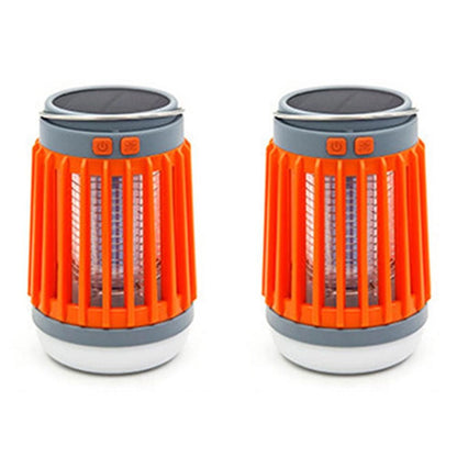 2pcs Solar and USB Mosquito Killer Camp Lamp Flashlight -Orange