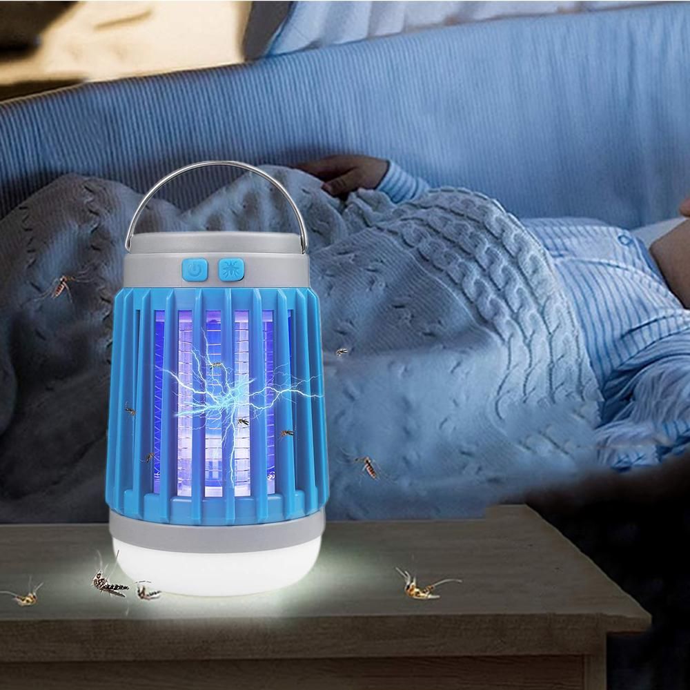 2pcs Solar and USB Mosquito Killer Camp Lamp Flashlight -Blue