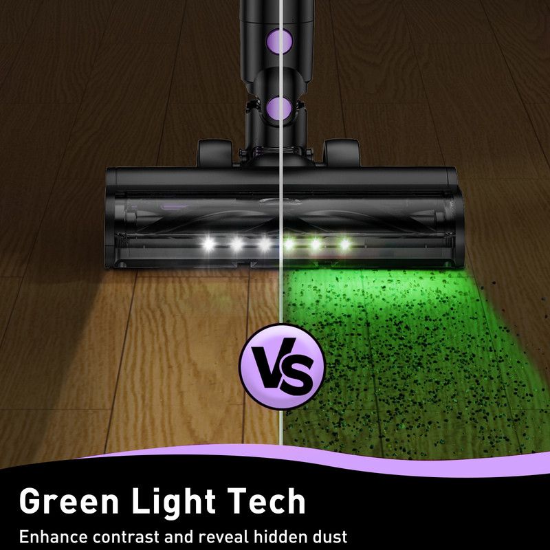 Cordless Vacuum Cleaner, 10 in 1 Stick Vacuum with Powerful Suction, Hose, Green LED Light, Anti-Tangle V1313-AU-A27V
