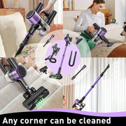 Cordless Vacuum Cleaner, 10 in 1 Stick Vacuum with Powerful Suction, Hose, Green LED Light, Anti-Tangle V1313-AU-A27V