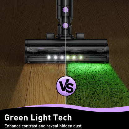 Cordless Vacuum Cleaner, 10 in 1 Stick Vacuum with Powerful Suction, Hose, Green LED Light, Anti-Tangle V1313-AU-A27V-1