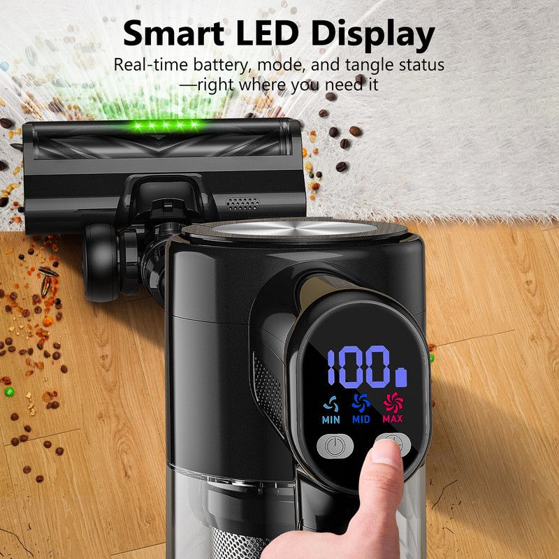 Cordless Vacuum Cleaner, 55Kpa/55Mins Vacuum Cleaners for Home. Self-Standing Stick Vacuum with Rechargeable V1313-AU-H28B