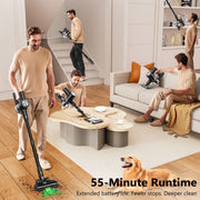 Cordless Vacuum Cleaner, 55Kpa/55Mins Vacuum Cleaners for Home. Self-Standing Stick Vacuum with Rechargeable V1313-AU-H28B-1
