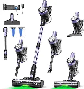 Cordless Vacuum Cleaner, 55Kpa/55mins Self-Standing Powerful Stick Lightweight Vacuum Cleaner for Home Pet V1313-AU-H28V
