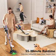 Cordless Vacuum Cleaner, 55Kpa/55mins Self-Standing Powerful Stick Lightweight Vacuum Cleaner for Home Pet V1313-AU-H28V