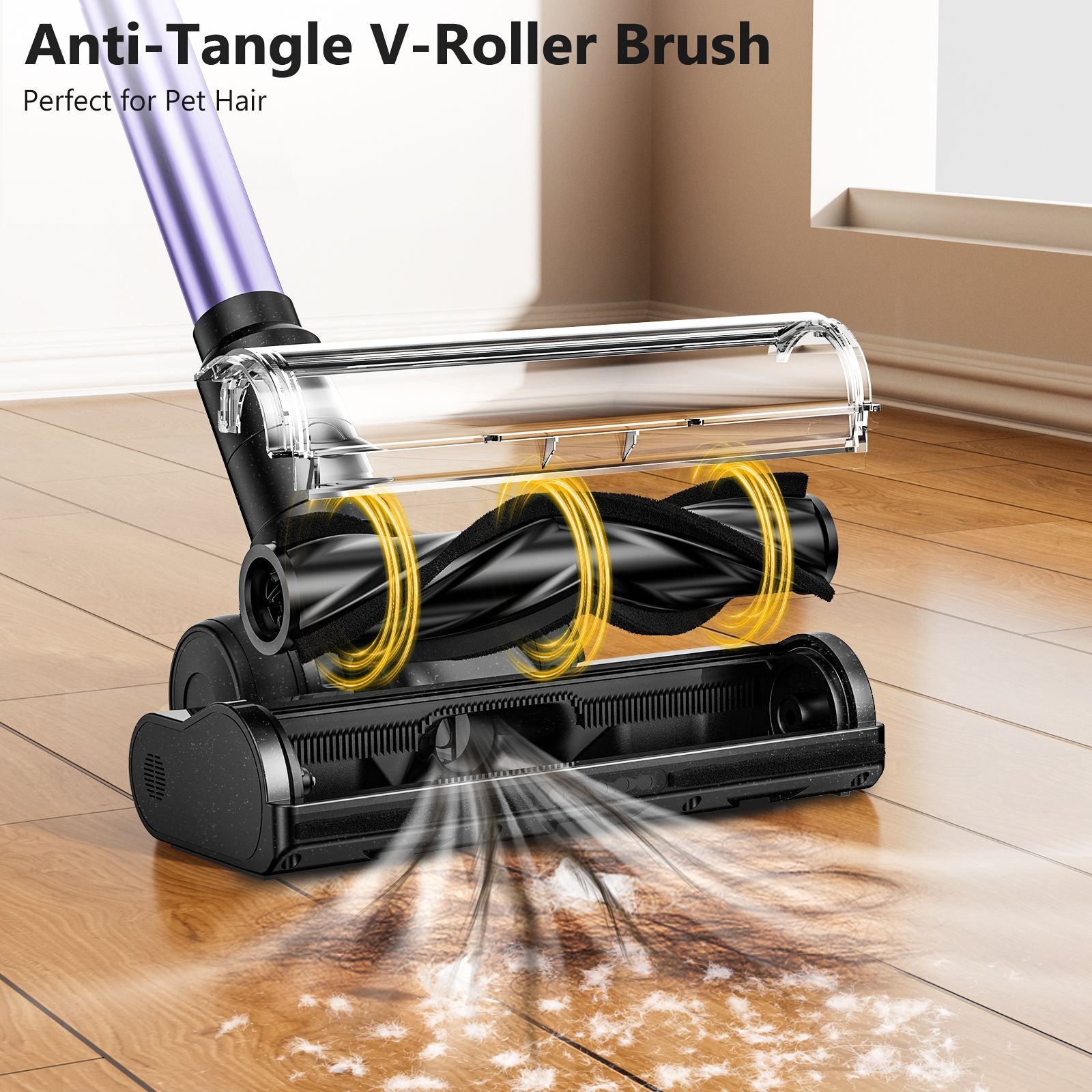 Cordless Vacuum Cleaner, 55Kpa/55mins Self-Standing Powerful Stick Lightweight Vacuum Cleaner for Home Pet V1313-AU-H28V-1