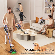 Cordless Vacuum Cleaner, 55Kpa/55mins Self-Standing Powerful Stick Lightweight Vacuum Cleaner for Home Pet V1313-AU-H28V-1