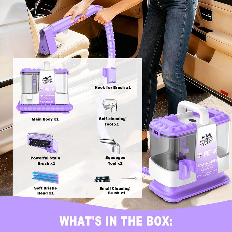 32Kpa Portable Carpet & Upholestery Cleaner Machine for Pets, Spot, Stain, Couch Cleaner Machine with V1313-AU-H3V
