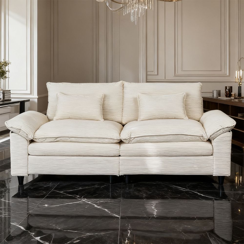 Minimalist-style two-seater sofa, unlocking cozy moments for two - White V1316-2182-BG-L2182-BG-R