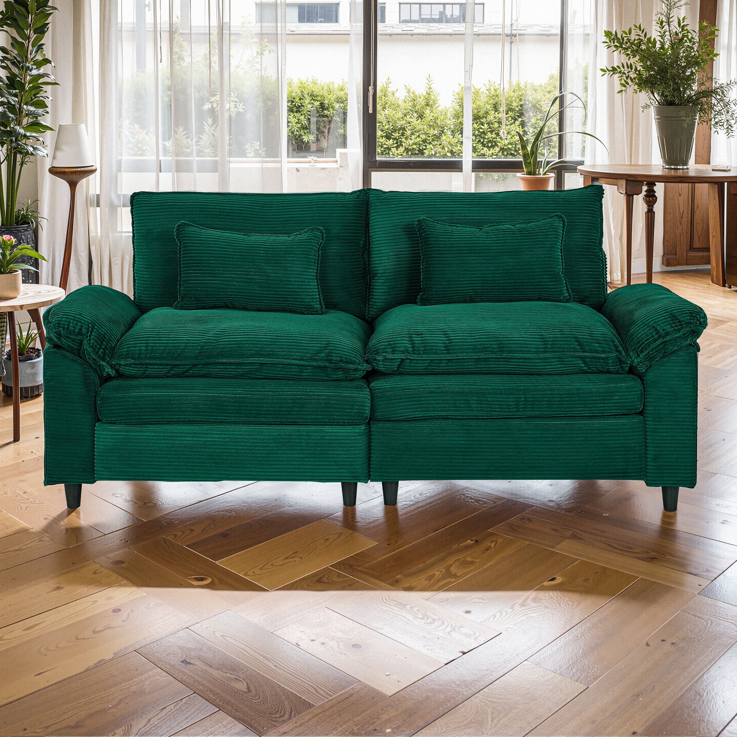 Minimalist-style two-seater sofa, unlocking cozy moments for two - White V1316-2182-BG-L2182-BG-R