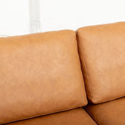 Modern Deep-Seated Sofa, Two-seater, Faux Leather, Brown - Brown PU leather V1316-8219-BROWN