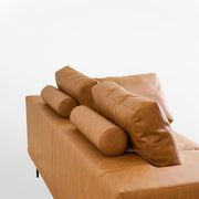 Modern Deep-Seated Sofa, Two-seater, Faux Leather, Brown - Brown PU leather V1316-8219-BROWN