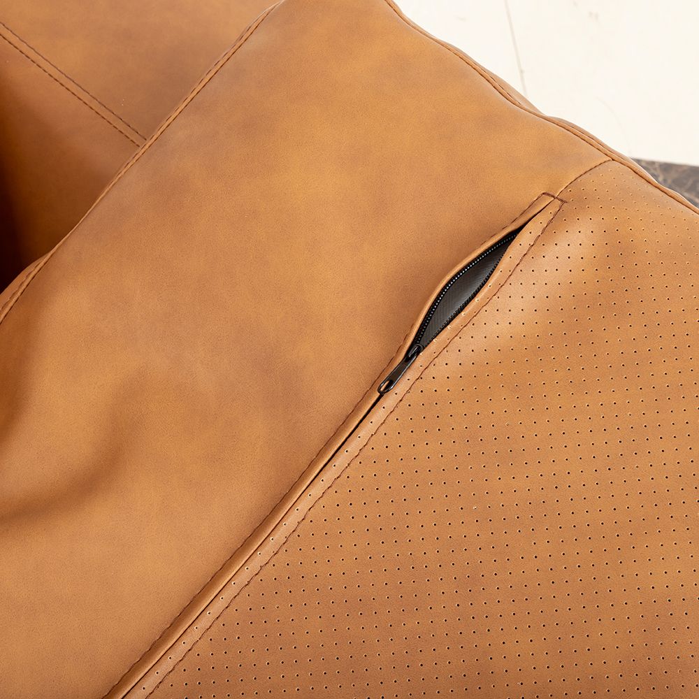 Modern Deep-Seated Sofa, Two-seater, Faux Leather, Brown - Brown PU leather V1316-8219-BROWN