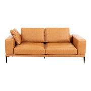 Modern Deep-Seated Sofa, Two-seater, Faux Leather, Brown - Brown PU leather V1316-8219-BROWN