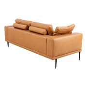 Modern Deep-Seated Sofa, Two-seater, Faux Leather, Brown - Brown PU leather V1316-8219-BROWN