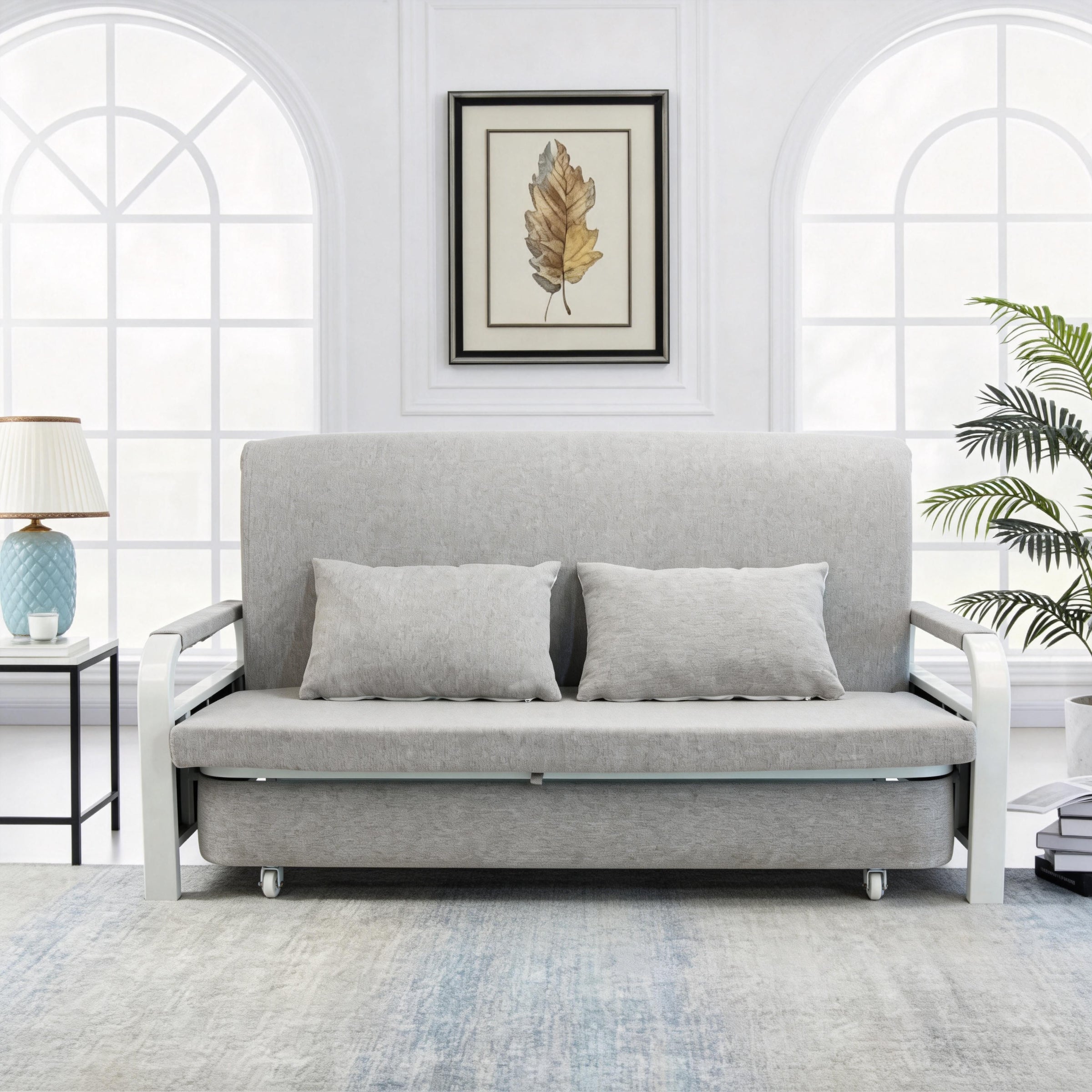 2 In 1 Sofa Bed Beneath Foldable Carbon Hidden Storage Sofa - 108cm