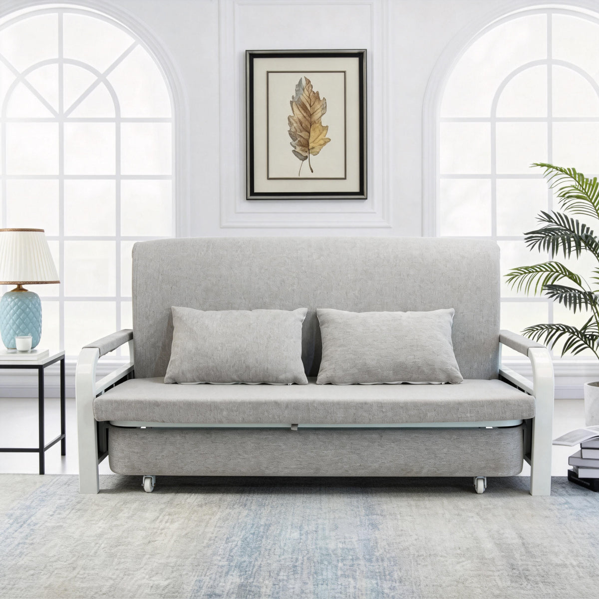 2 In 1 Sofa Bed Beneath Foldable Carbon Hidden Storage Sofa - 108cm