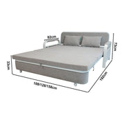 2 In 1 Sofa Bed Beneath Foldable Carbon Hidden Storage Sofa - 158cm