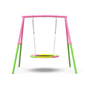 Flying Saucer Swing Set with Heavy Duty A-Frame Metal Swing Stand, Ful V1316-MSG-SW-9901P
