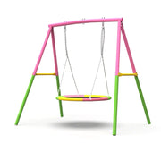 Flying Saucer Swing Set with Heavy Duty A-Frame Metal Swing Stand, Ful V1316-MSG-SW-9901P