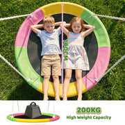 Flying Saucer Swing Set with Heavy Duty A-Frame Metal Swing Stand, Ful V1316-MSG-SW-9901P