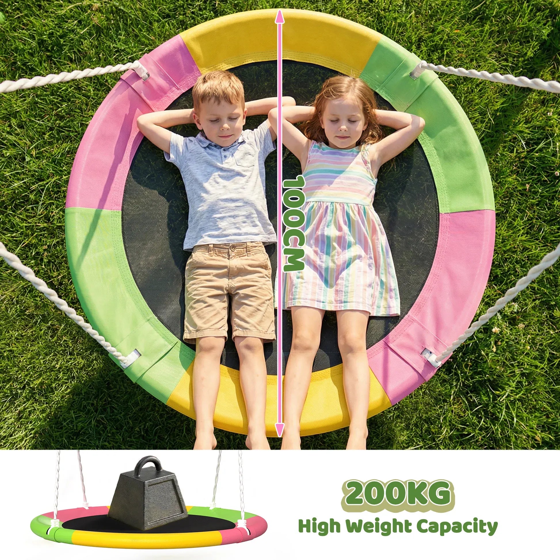 Flying Saucer Swing Set with Heavy Duty A-Frame Metal Swing Stand, Ful V1316-MSG-SW-9901P