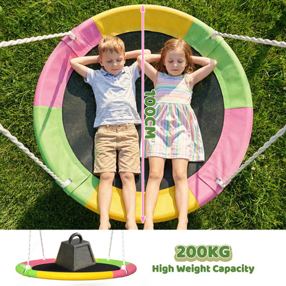 Flying Saucer Swing Set with Heavy Duty A-Frame Metal Swing Stand, Ful V1316-MSG-SW-9901P