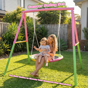 Flying Saucer Swing Set with Heavy Duty A-Frame Metal Swing Stand, Ful V1316-MSG-SW-9901P
