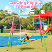 Flying Saucer Swing Set with Heavy Duty A-Frame Metal Swing Stand, Ful V1316-MSG-SW-9901P