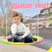 Flying Saucer Swing Set with Heavy Duty A-Frame Metal Swing Stand, Ful V1316-MSG-SW-9901P