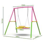 Flying Saucer Swing Set with Heavy Duty A-Frame Metal Swing Stand, Ful V1316-MSG-SW-9901P