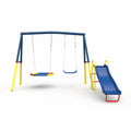 Swing Sets with Kids Slide for Backyard Outdoor, Metal and PE V1316-MSG-SWD-9902