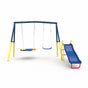 Swing Sets with Kids Slide for Backyard Outdoor, Metal and PE V1316-MSG-SWD-9902