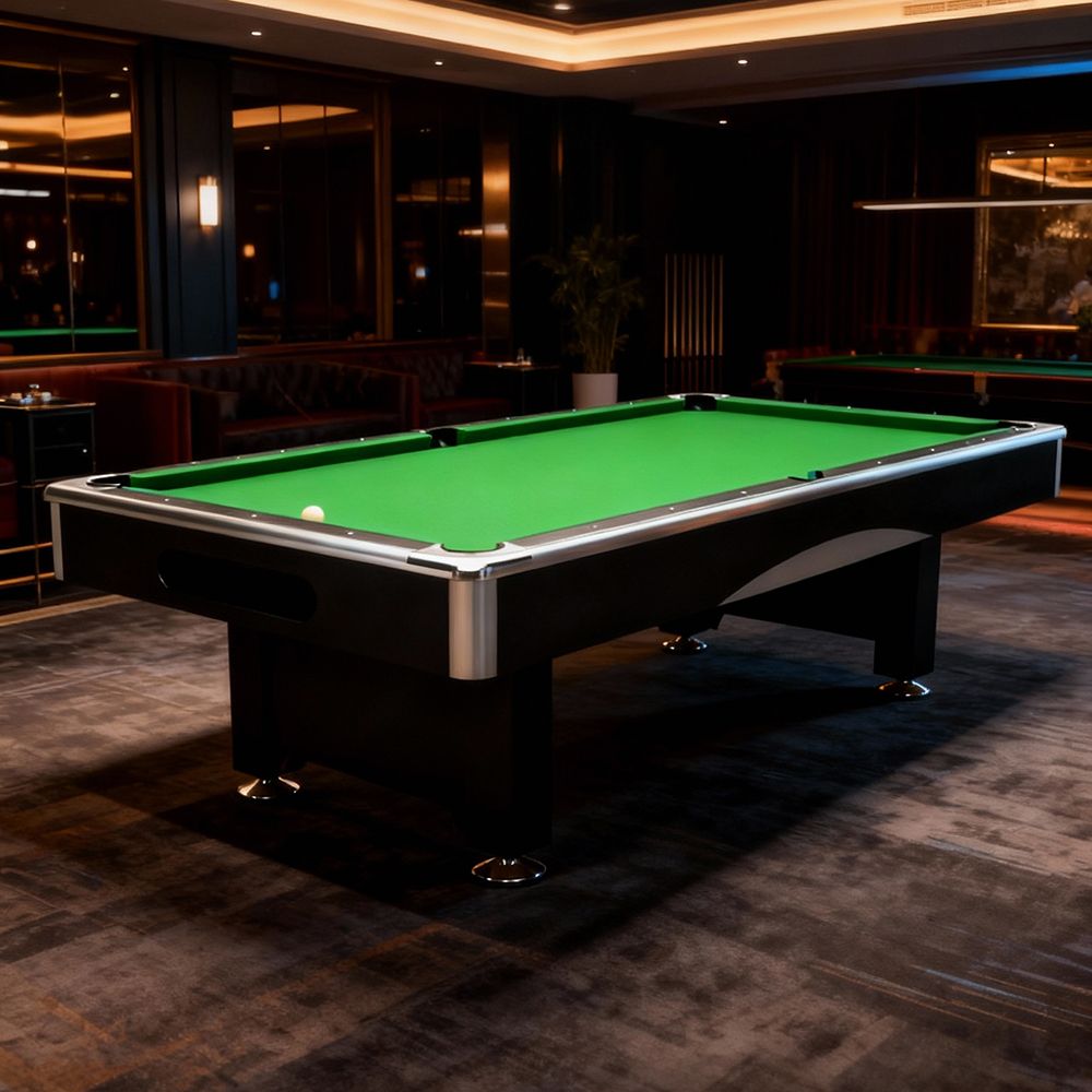 8Ft Billiard Table, Velvet Tablecloth with Accessories - Blue