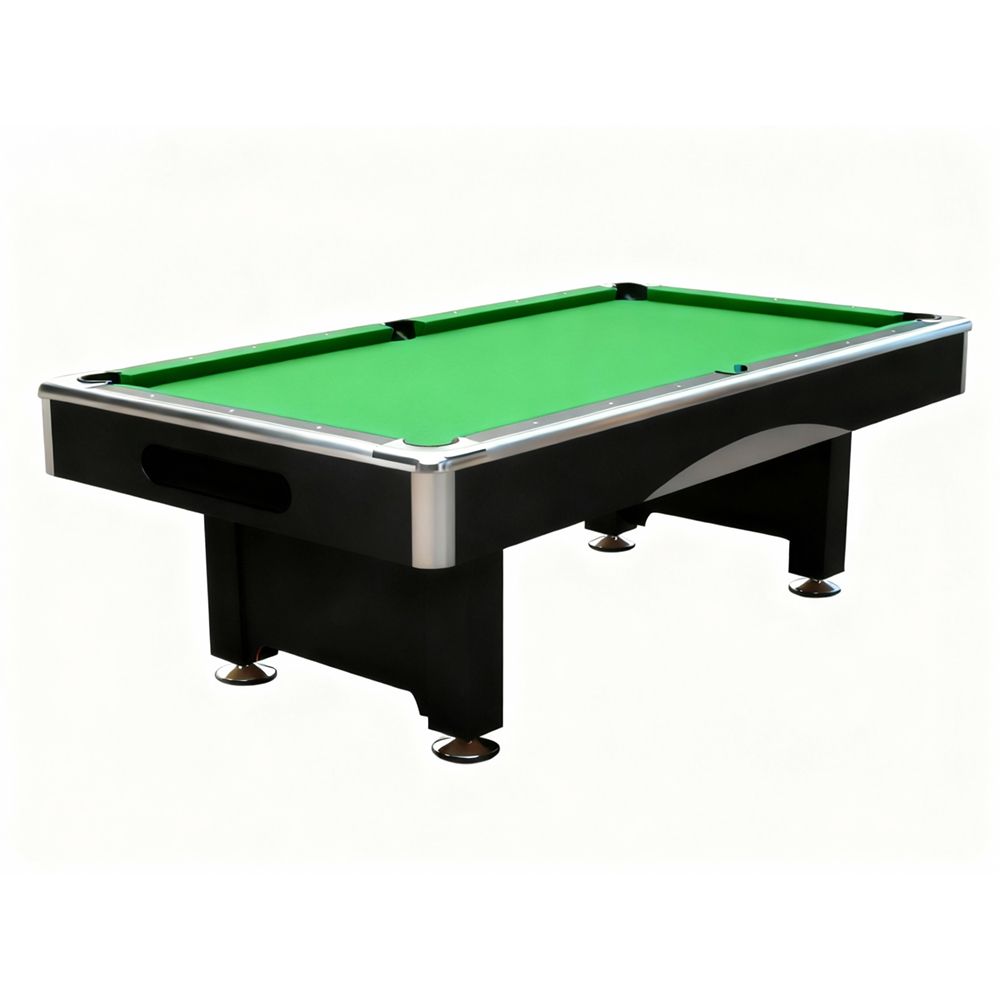 8Ft Billiard Table, Velvet Tablecloth with Accessories - Green