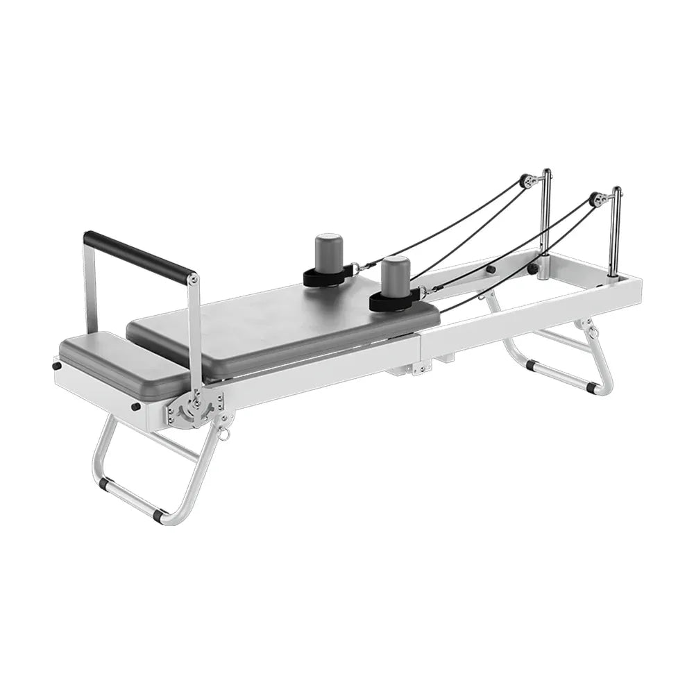 Eeeza Foldable Pilates Reformer, Silent Resistance with Adjustable Steel Frame V1316-PR-CQ-001-GRY