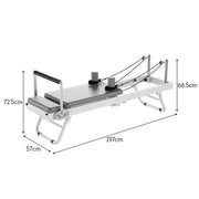 Eeeza Foldable Pilates Reformer, Silent Resistance with Adjustable Steel Frame V1316-PR-CQ-001-GRY