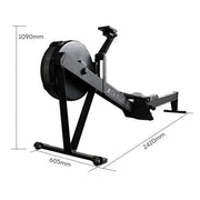 Eeeza Air Resistance Rowing Machine with 10-Level Wind Adjustment & LED Monitor V1316-RM-MN-016-BLK
