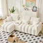 92-inch high-quality teddy fur fabric corner sofa - Black V1316-W1825S00020