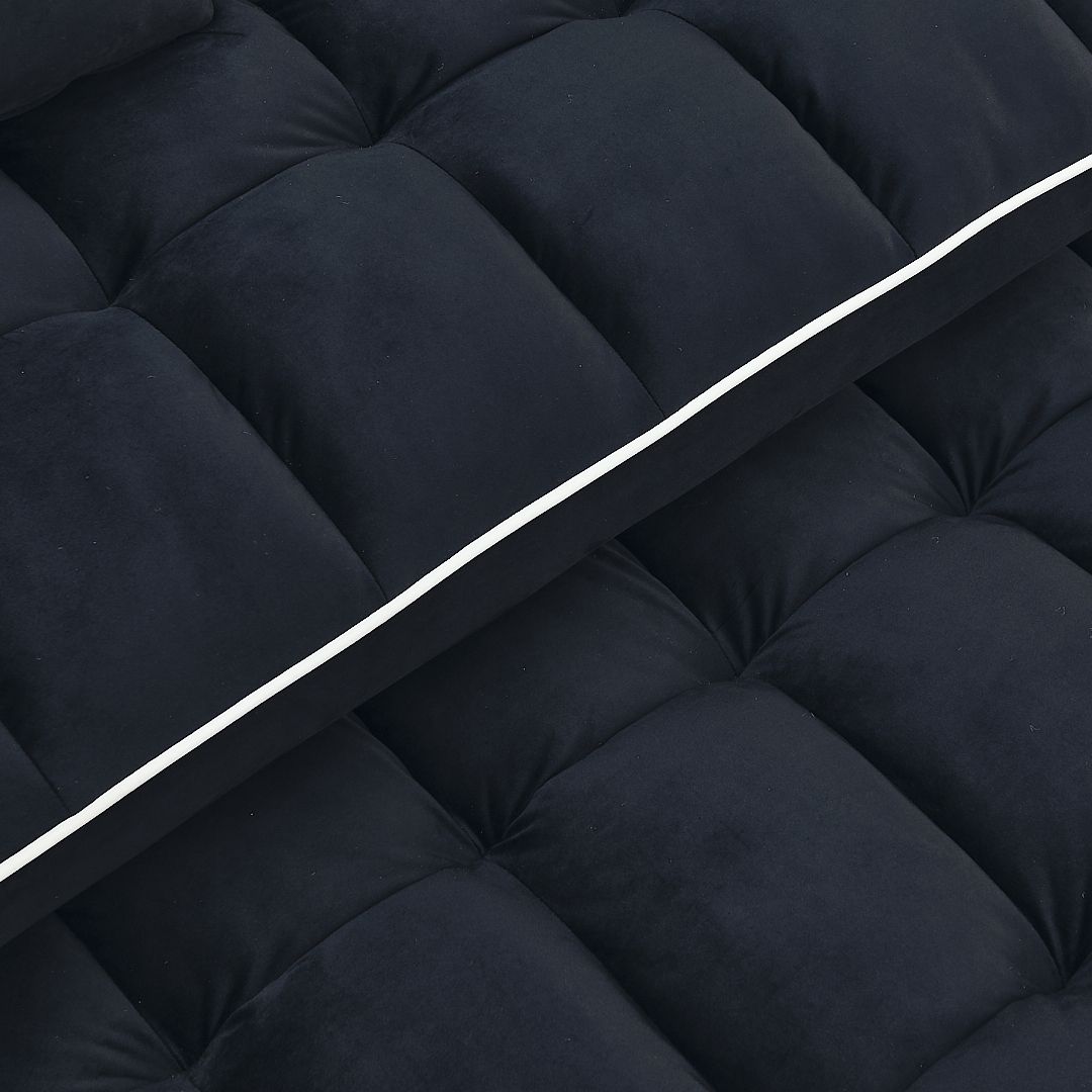 Fashionable Modern and Multi-functional Foldable Velvet Sofa Bed - Black
