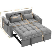 Fashionable Modern and Multi-functional Foldable Velvet Sofa Bed - Black