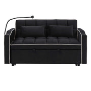 Fashionable Modern and Multi-functional Foldable Velvet Sofa Bed - Black