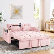 Fashionable Modern and Multi-functional Foldable Velvet Sofa Bed - Black