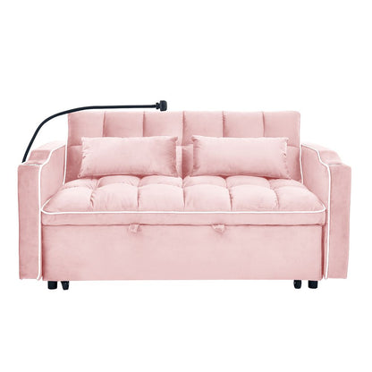 Fashionable Modern and Multi-functional Foldable Velvet Sofa Bed - Light Grey V1316-W2353P151787