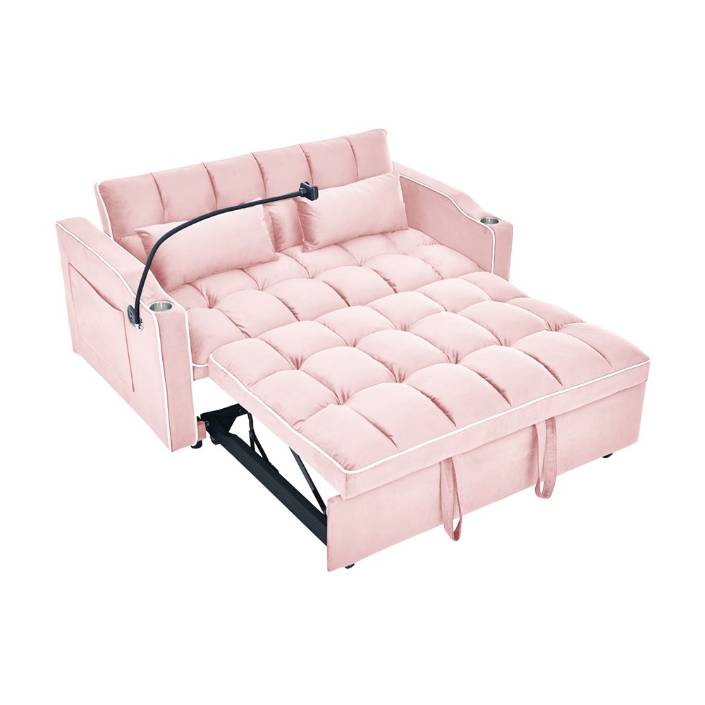 Fashionable Modern and Multi-functional Foldable Velvet Sofa Bed - Light Grey V1316-W2353P151787