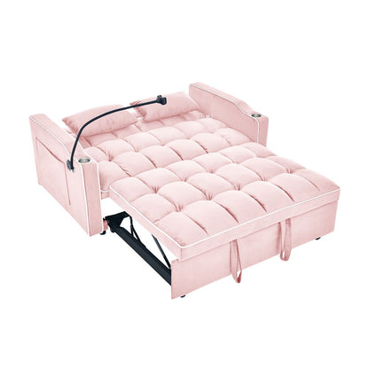 Fashionable Modern and Multi-functional Foldable Velvet Sofa Bed - Light Grey V1316-W2353P151787