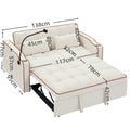 Fashionable Modern and Multi-functional Foldable Velvet Sofa Bed - Beige