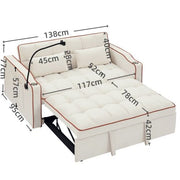 Fashionable Modern and Multi-functional Foldable Velvet Sofa Bed - Beige