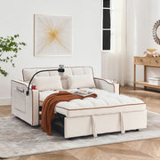 Fashionable Modern and Multi-functional Foldable Velvet Sofa Bed - Beige